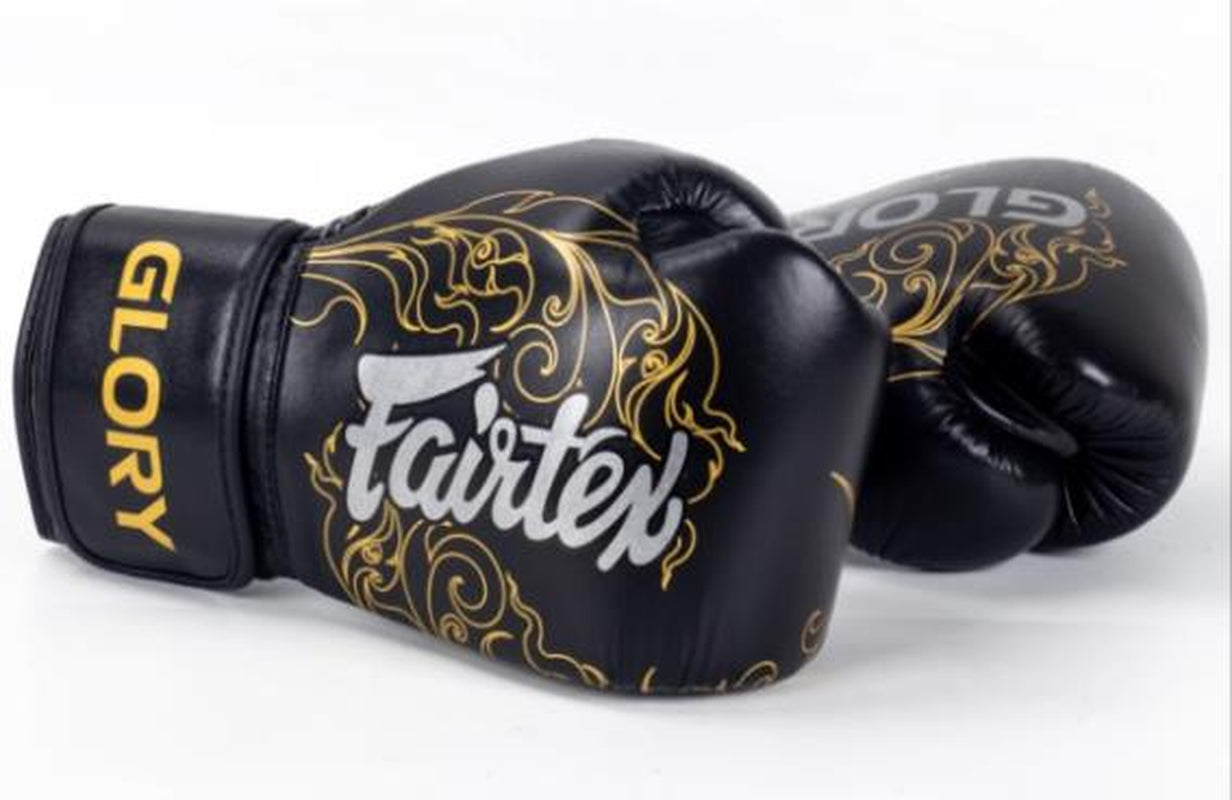 BGVG3 GLORY MUAY THAI BOXING GLOVES 10-14 Oz BLACK