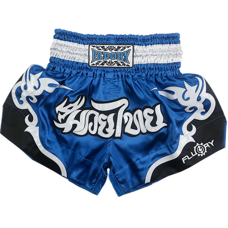 Fluory Men Women Kids Thai Boxing Short Fairtex Shorts MMA Shorts Boxing Pants Shorts Embroidery MMA Shorts