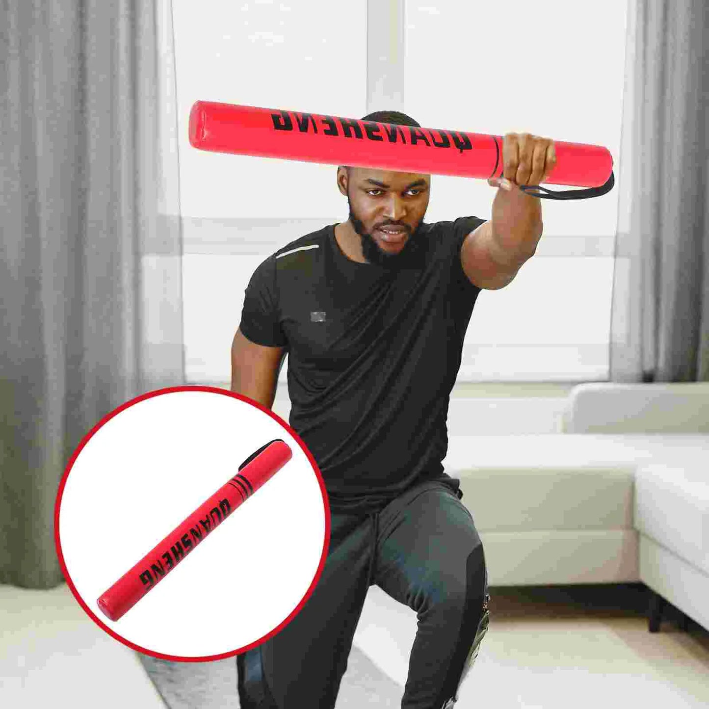 Boxing Stick Martial Arts Training Tool Punching Reaction Target Precision Strike Equipment Punch Bag for Adults Red