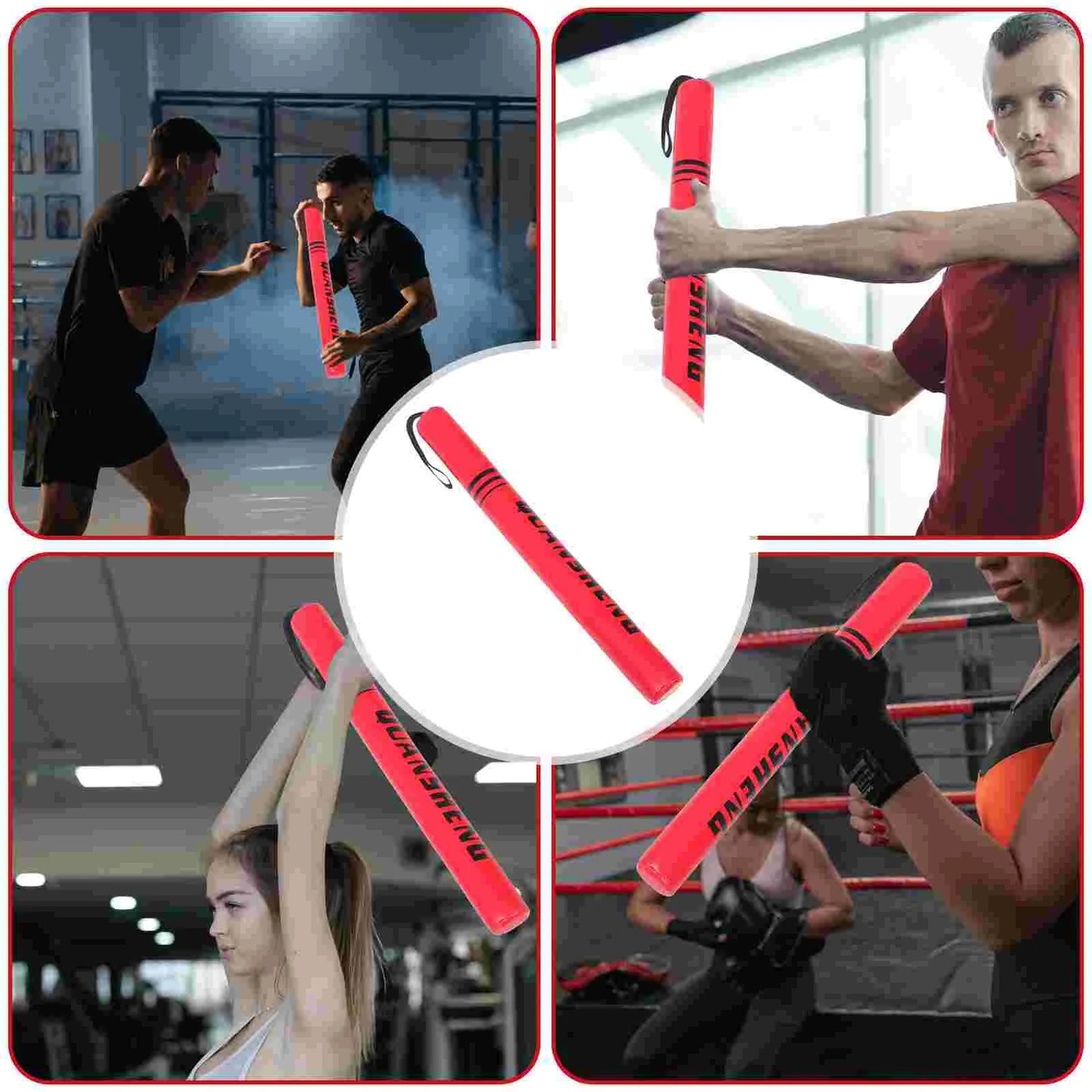 Boxing Stick Martial Arts Training Tool Punching Reaction Target Precision Strike Equipment Punch Bag for Adults Red