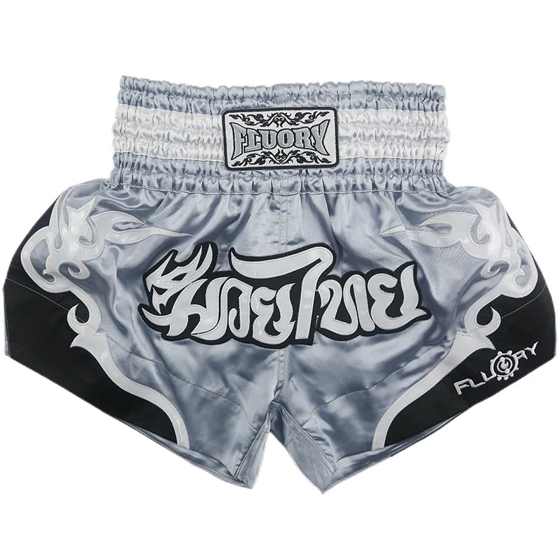 Fluory Men Women Kids Thai Boxing Short Fairtex Shorts MMA Shorts Boxing Pants Shorts Embroidery MMA Shorts