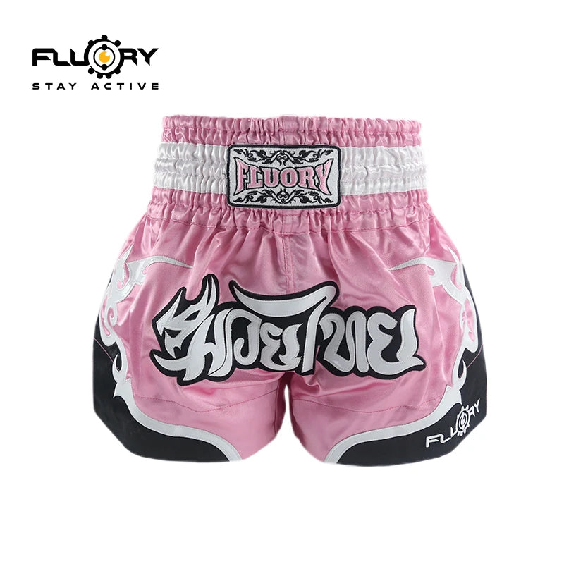 Fluory Men Women Kids Thai Boxing Short Fairtex Shorts MMA Shorts Boxing Pants Shorts Embroidery MMA Shorts