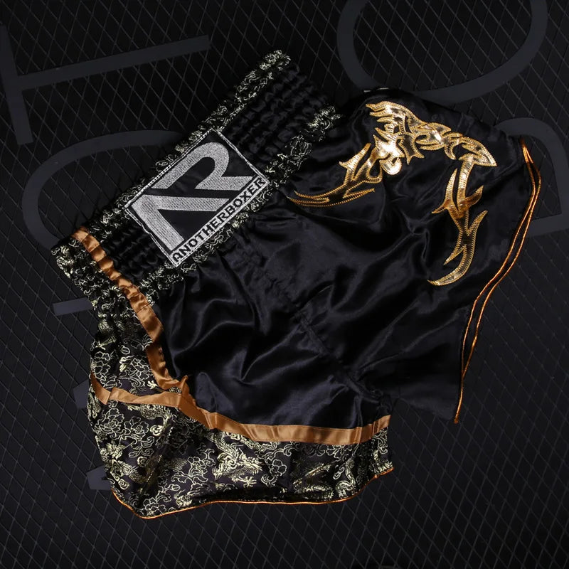 Muay Thai Shorts Kids Men Women Mma Kick Boxing Shorts Quick Dry Satin Kickboxing Fight Pants Sanda Combat Grappling Fightwear