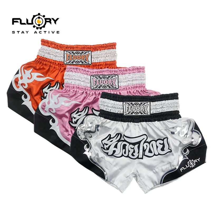 Fluory Men Women Kids Thai Boxing Short Fairtex Shorts MMA Shorts Boxing Pants Shorts Embroidery MMA Shorts