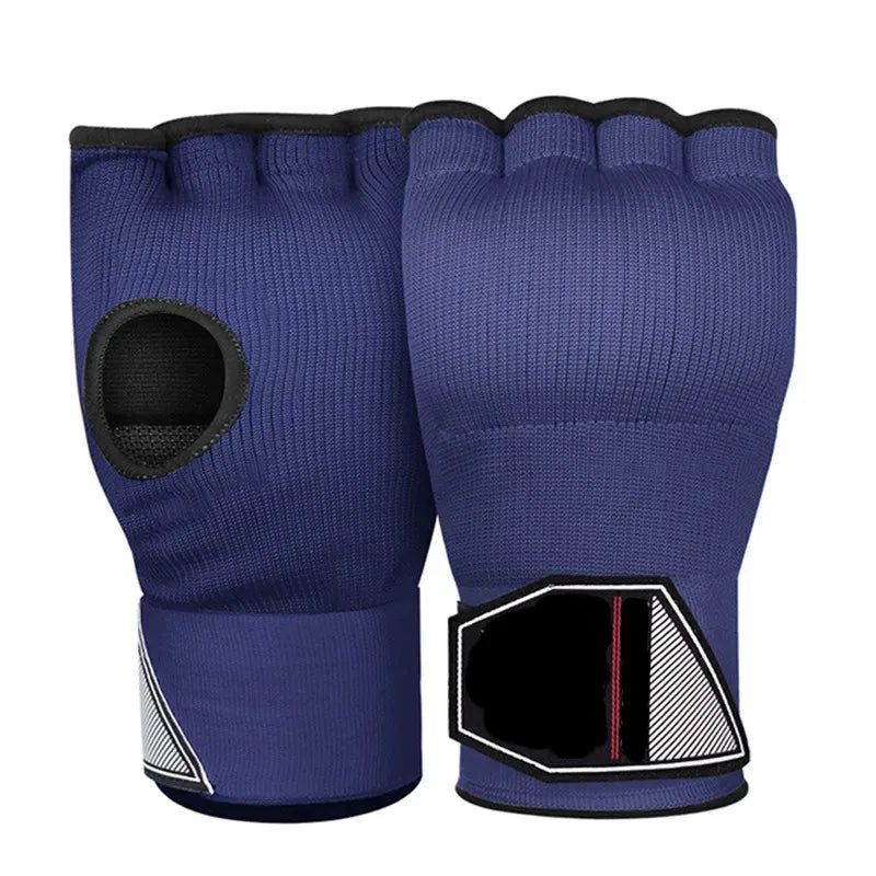 MMA Half-Finger Boxing Gloves Thickened Sponge Sanda Training Hand Wrap Inner Gloves with Long Wrist Strap Boxing Accessories