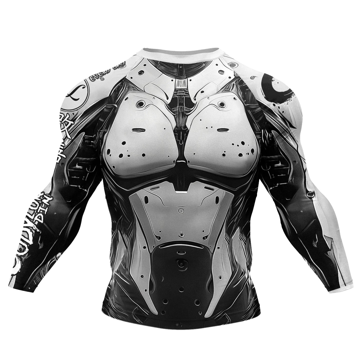 Sports Rash Guard T-Shirt Men MMA Compression Fit & Anti-Chafing Long Sleeve Training Boxing Gym Shirts Rashguard Jiu Jitsu Tees
