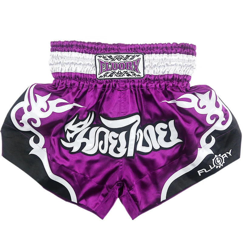 Fluory Men Women Kids Thai Boxing Short Fairtex Shorts MMA Shorts Boxing Pants Shorts Embroidery MMA Shorts