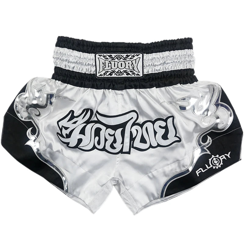 Fluory Men Women Kids Thai Boxing Short Fairtex Shorts MMA Shorts Boxing Pants Shorts Embroidery MMA Shorts