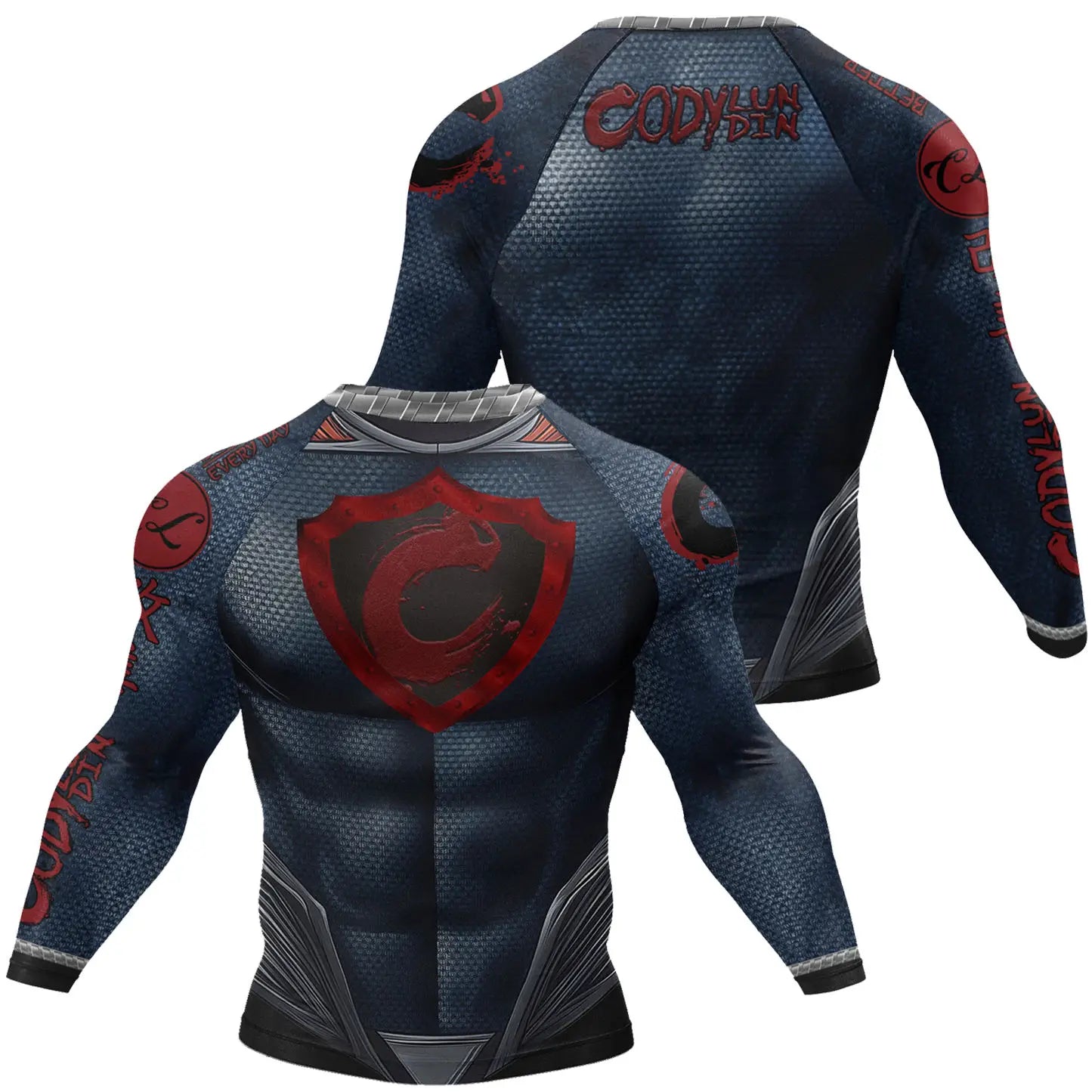 Sports Rash Guard T-Shirt Men MMA Compression Fit & Anti-Chafing Long Sleeve Training Boxing Gym Shirts Rashguard Jiu Jitsu Tees