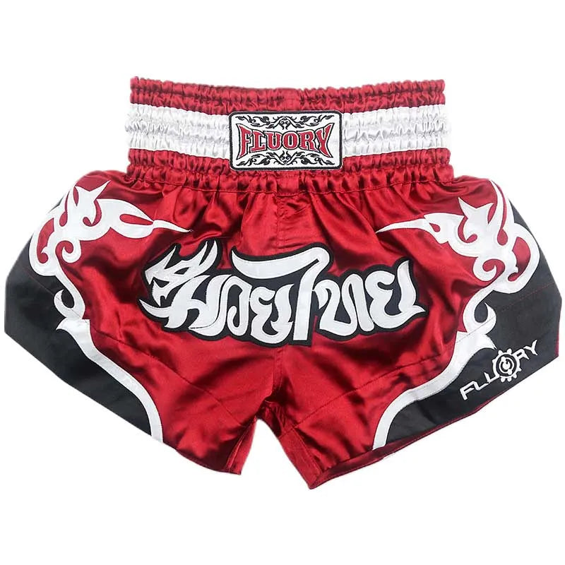 Fluory Men Women Kids Thai Boxing Short Fairtex Shorts MMA Shorts Boxing Pants Shorts Embroidery MMA Shorts