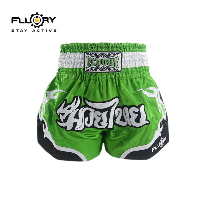 Fluory Men Women Kids Thai Boxing Short Fairtex Shorts MMA Shorts Boxing Pants Shorts Embroidery MMA Shorts