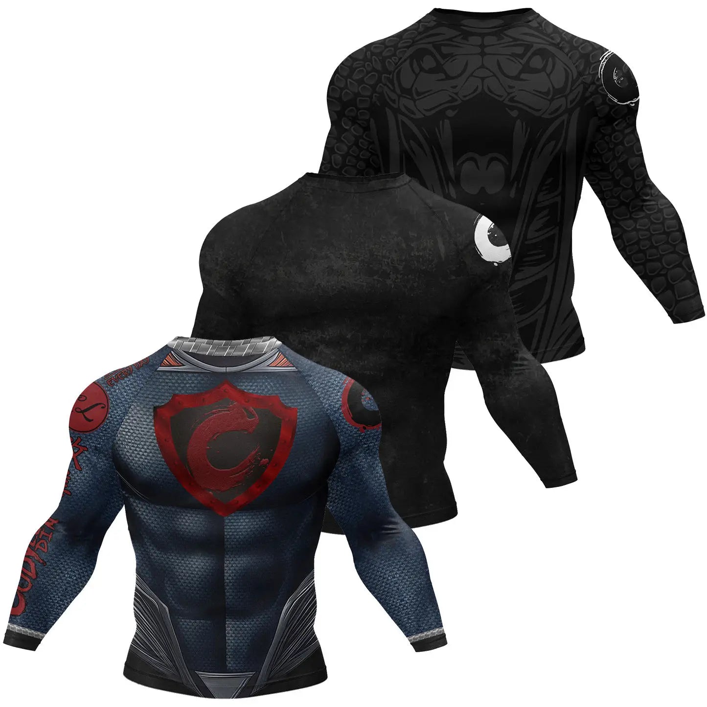 Sports Rash Guard T-Shirt Men MMA Compression Fit & Anti-Chafing Long Sleeve Training Boxing Gym Shirts Rashguard Jiu Jitsu Tees