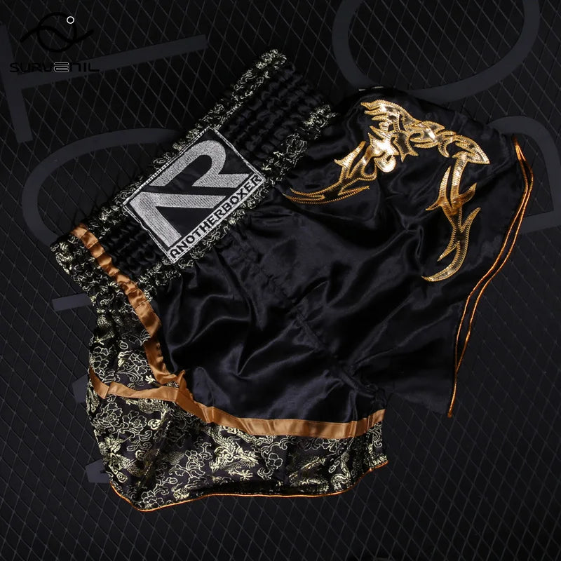 Muay Thai Shorts Kids Men Women Mma Kick Boxing Shorts Quick Dry Satin Kickboxing Fight Pants Sanda Combat Grappling Fightwear